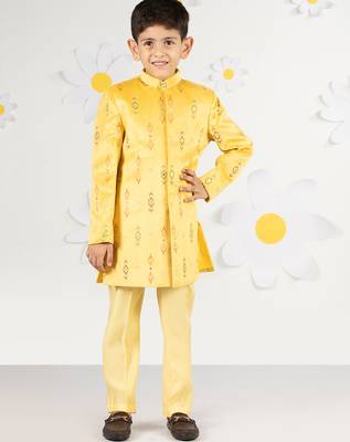  mustard velvet indowestern set 1