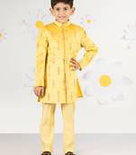  mustard velvet indowestern set