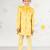 Boy's mustard velvet indo-western set - premium festive wear with thread embroidery (ages 2-8)