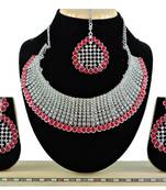Red designer function wear ad necklace set