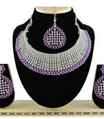 Purple designer function wear ad necklace set