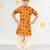 Boy's mustard kurta patiala set - festive foil print with sequin work (ages 2-8)