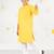 Boy's yellow sequin chikankari kurta pyjama set - diwali 2025 wedding festive ethnic wear size 20-36