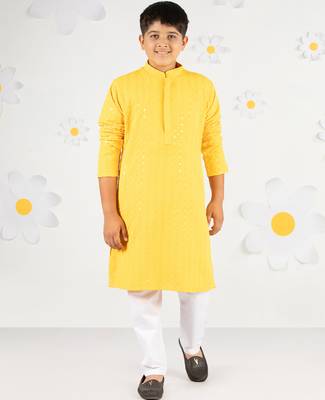 yellow sequin chikankari kurta pyjama set - diwali 2025 wedding festive ethnic wear size 20-36 2