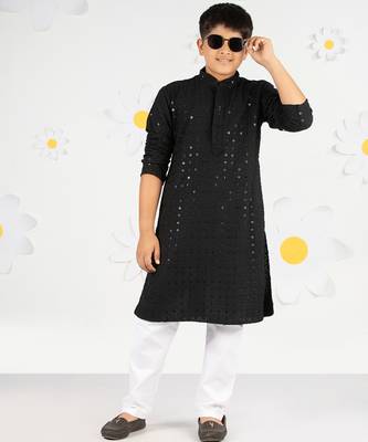  black sequin chikankari kurta pyjama set - diwali 2025 wedding premium festive ethnic wear size 20-36 1