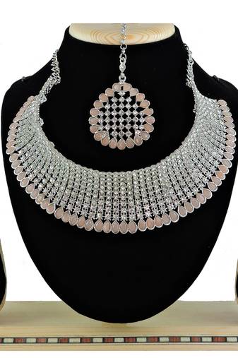 Orange designer function wear ad necklace set
