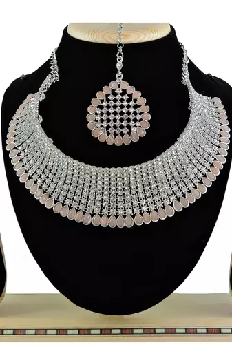 Orange designer function wear ad necklace set