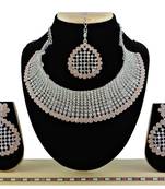Orange designer function wear ad necklace set