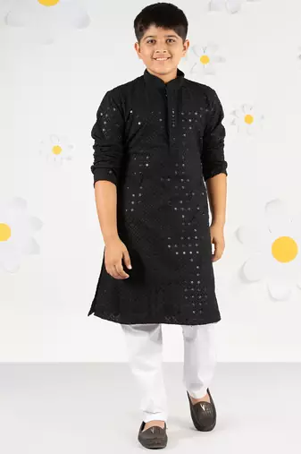  black sequin chikankari kurta pyjama set - diwali 2025 wedding premium festive ethnic wear size 20-36