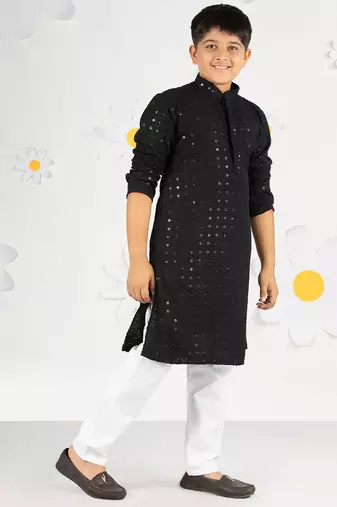  black sequin chikankari kurta pyjama set - diwali 2025 wedding premium festive ethnic wear size 20-36