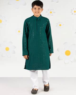  green sequin chikankari kurta pyjama set - diwali 2025 navratri wedding festive ethnic wear size 20-36 2