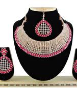 Red designer function wear ad necklace set