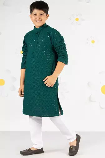  green sequin chikankari kurta pyjama set - diwali 2025 navratri wedding festive ethnic wear size 20-36