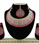 Red designer function wear ad necklace set