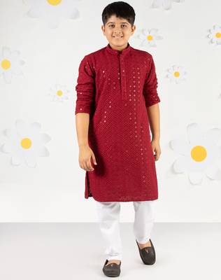  maroon sequin chikankari kurta pyjama set - diwali 2025 royal wedding premium festive ethnic size 20-36 2