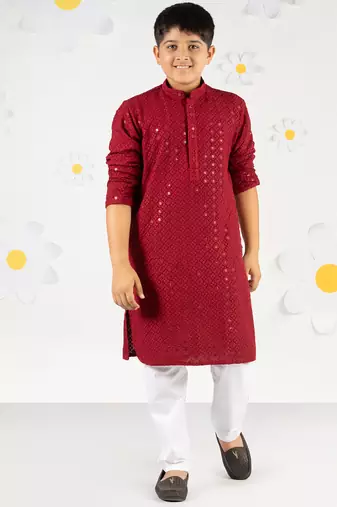  maroon sequin chikankari kurta pyjama set - diwali 2025 royal wedding premium festive ethnic size 20-36