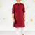 Boy's maroon sequin chikankari kurta pyjama set - diwali 2025 royal wedding premium festive ethnic size 20-36
