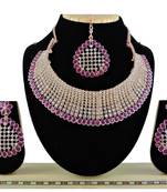 Purple designer function wear ad necklace set