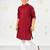 Boy's maroon sequin chikankari kurta pyjama set - diwali 2025 royal wedding premium festive ethnic size 20-36