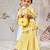 Girl's traditional yellow cotton kurta sharara set with dupatta floral print for festival wear (22-30)