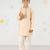 Boy's peach silk blend kurta pyjama set - sequin embroidery festive ethnic wear (size 22-30)