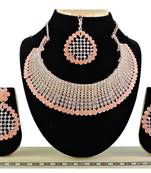 Orange designer function wear ad necklace set