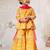 Girl's orange cotton kurta sharara set - raksha bandhan festive ethnic wear with floral print & dupatta (ages 14-20)