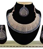 Blue designer function wear ad necklace set