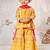Girl's orange cotton kurta sharara set - raksha bandhan festive ethnic wear with floral print & dupatta (ages 14-20)