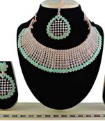 Green designer function wear ad necklace set