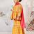 Girl's orange cotton kurta sharara set - raksha bandhan festive ethnic wear with floral print & dupatta (ages 14-20)