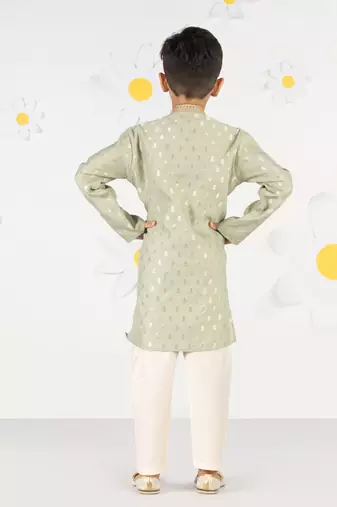  mint green silk blend kurta pyjama set - sequin embroidery festive ethnic wear (size 22-30)