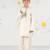 Boy's cream silk blend kurta pyjama set - sequin embroidery festive ethnic wear (size 22-30)