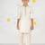 Boy's cream silk blend kurta pyjama set - sequin embroidery festive ethnic wear (size 22-30)