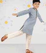  aqua silk blend kurta pyjama set - sequin embroidery festive ethnic wear (size 22-30)