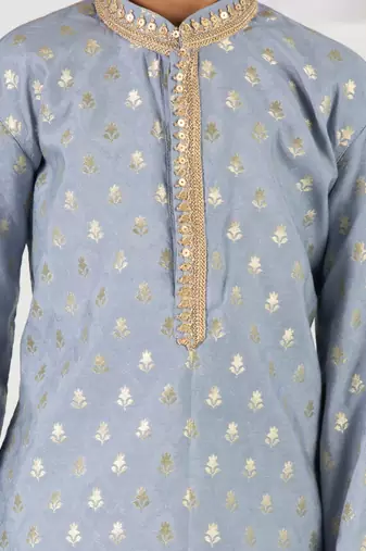  aqua silk blend kurta pyjama set - sequin embroidery festive ethnic wear (size 22-30)