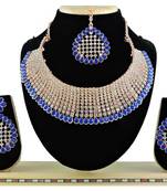 Blue designer function wear ad necklace set