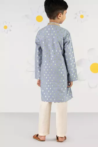  aqua silk blend kurta pyjama set - sequin embroidery festive ethnic wear (size 22-30)