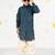 Boy's turquoise kurta patiala set - foil print modal chanderi ethnic wear festive collection