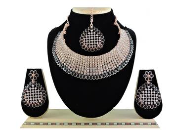 Black designer function wear ad necklace set 1