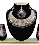 Black designer function wear ad necklace set