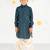 Boy's turquoise kurta patiala set - foil print modal chanderi ethnic wear festive collection