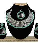 Green designer function wear ad necklace set