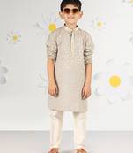  grey kurta pyjama set - sequin embroidered rayon ethnic wear eid festive collection