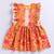 Girl's mustard floral cotton dress - sleeveless summer dress with all-over print (ages 1-5)