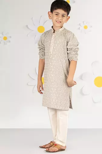  grey kurta pyjama set - sequin embroidered rayon ethnic wear eid festive collection