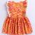 Girl's mustard floral cotton dress - sleeveless summer dress with all-over print (ages 1-5)