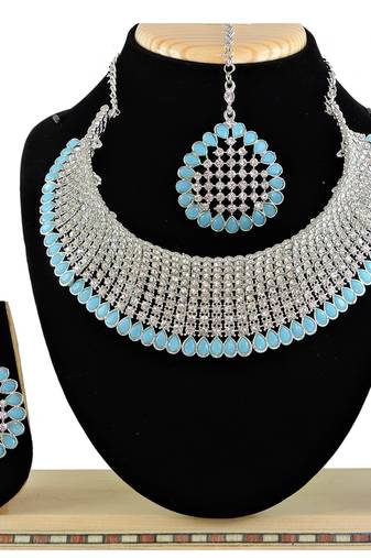 Turquoise designer function wear ad necklace set