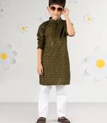  mehendi green kurta pyjama set - sequin work rayon summer ethnic wear festive collection