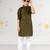 Boy's mehendi green kurta pyjama set - sequin work rayon summer ethnic wear festive collection